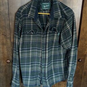 Woolrich Green and Blue Plaid Shirt XL but runs small
